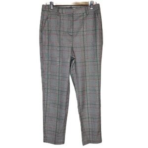 NEW Walter Baker Glen Plaid Black Red Gray Straight Ankle Pant Trouser Women’s 4